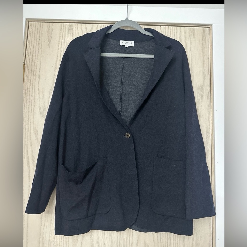 Mackingtosh London Women’s  Dark Navy Sweater Cardigan Blazer Size 44